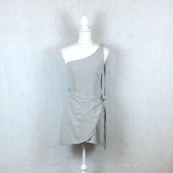 SzM White Fox Gray Wrap Dress - Picture 7 of 11